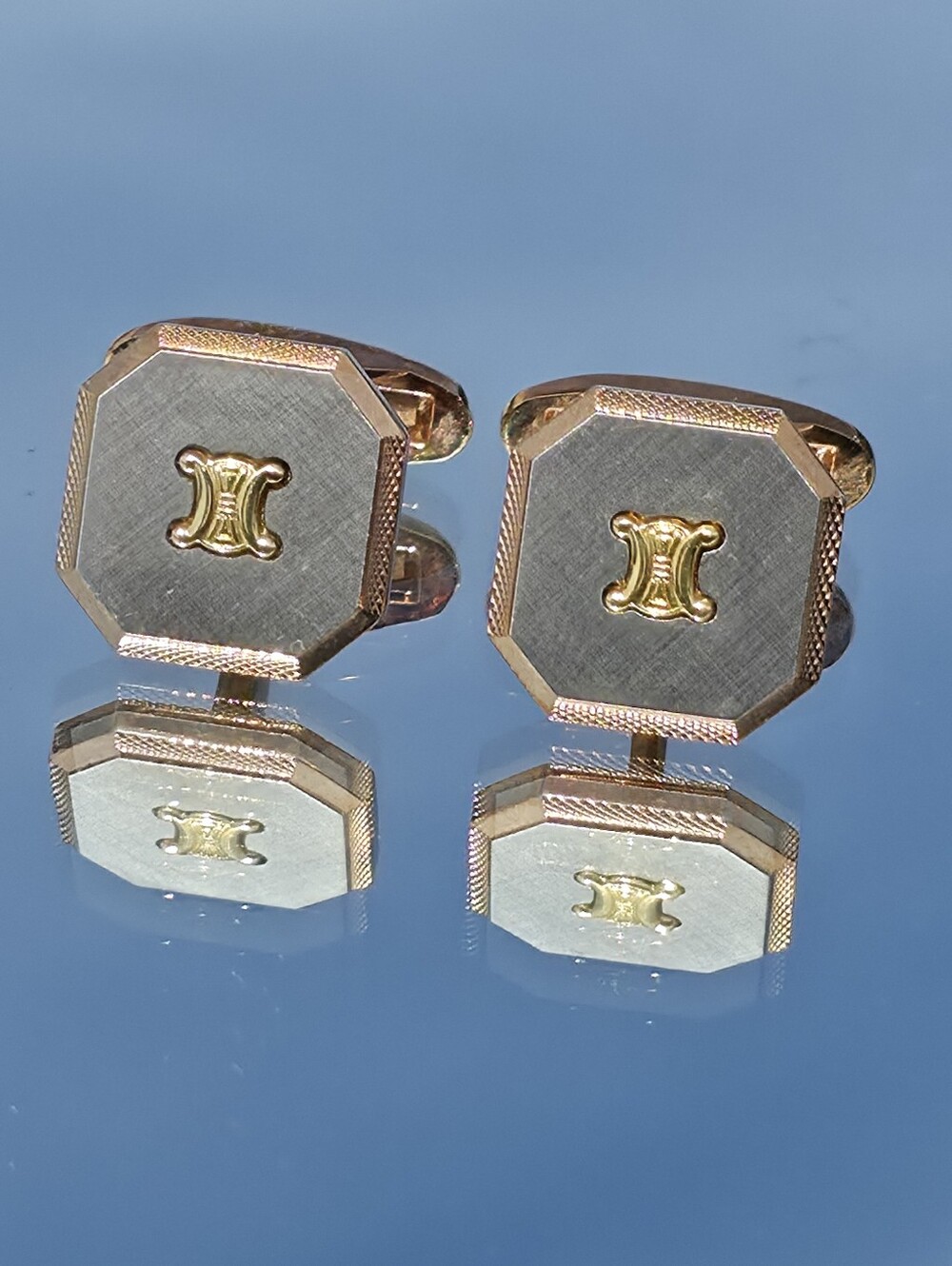 Celine Paris 925 Sterling Silver Triomphe Cufflinks Large